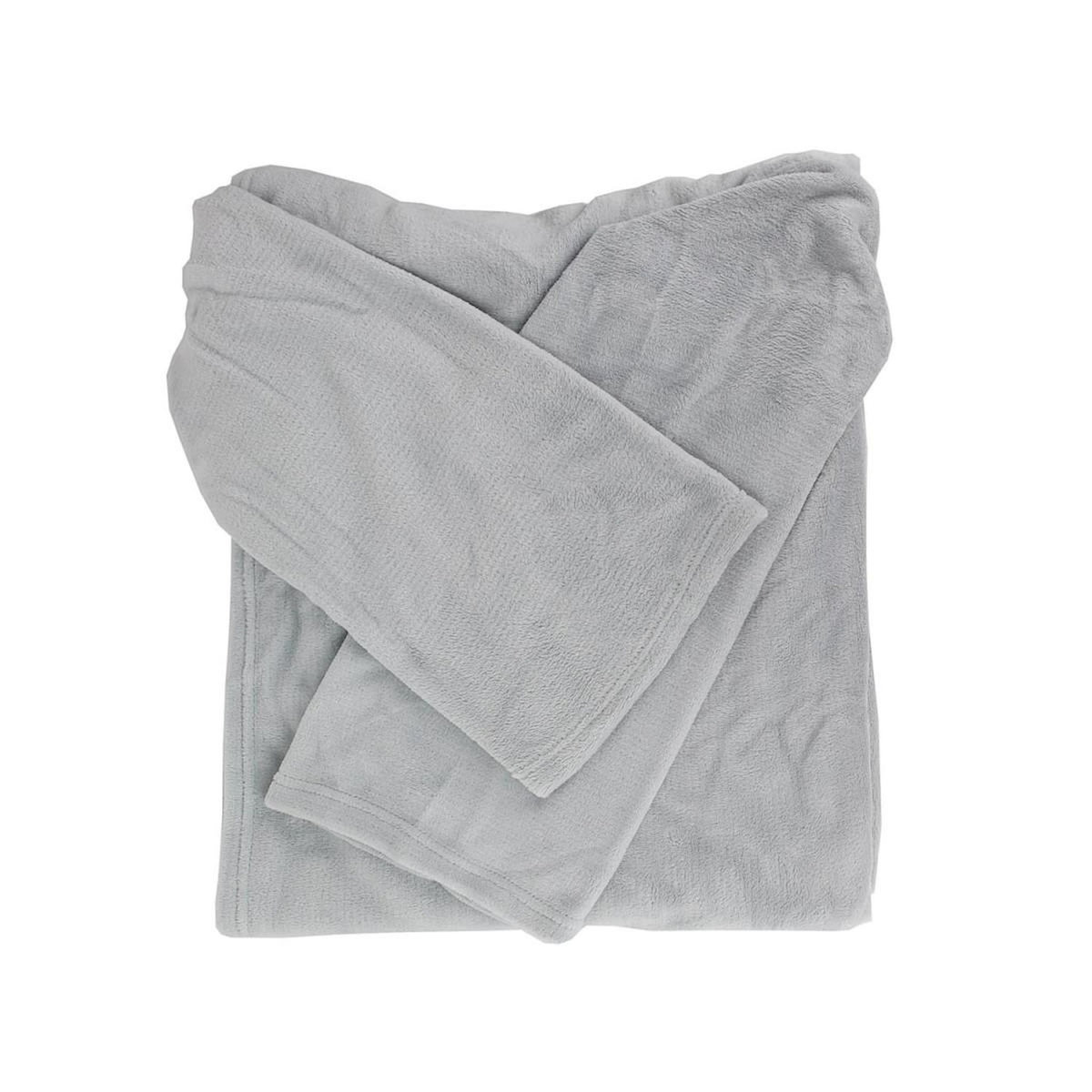 Paris Prix Plaid Déco  A Manches  140x180cm Gris Clair