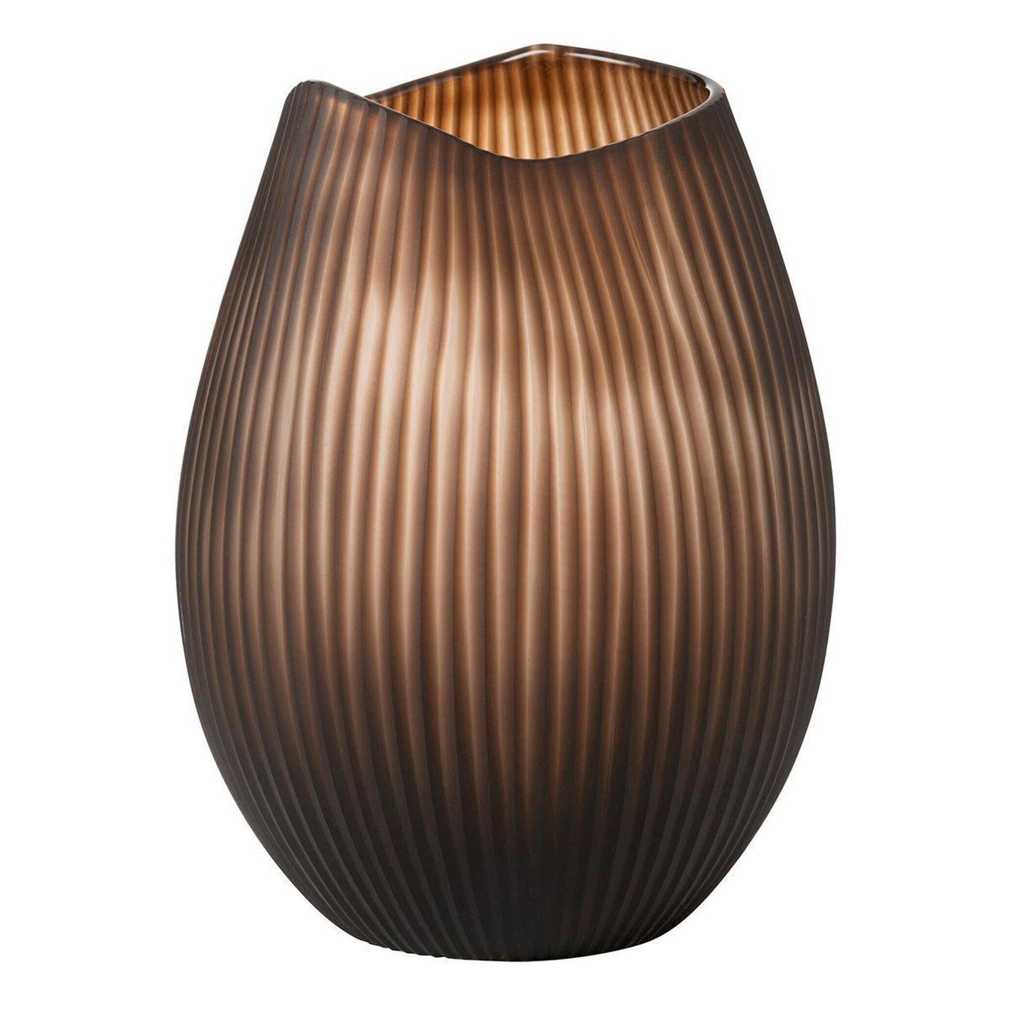 Voir la diapositive 1 : J-LINE Vase design ligne  octave  31cm marron