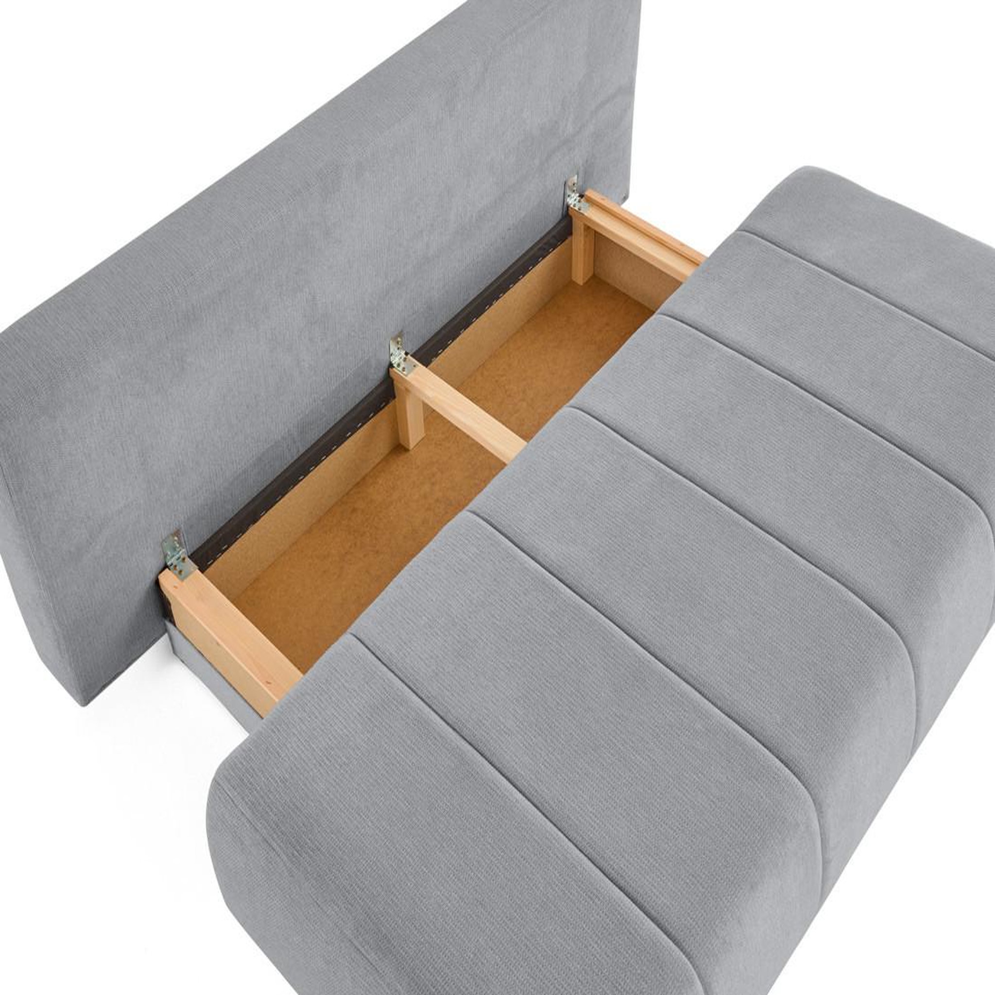 Voir la diapositive 3 : BEST MOBILIER Harper - canapé 3 places convertible avec coffre en tissu texturé