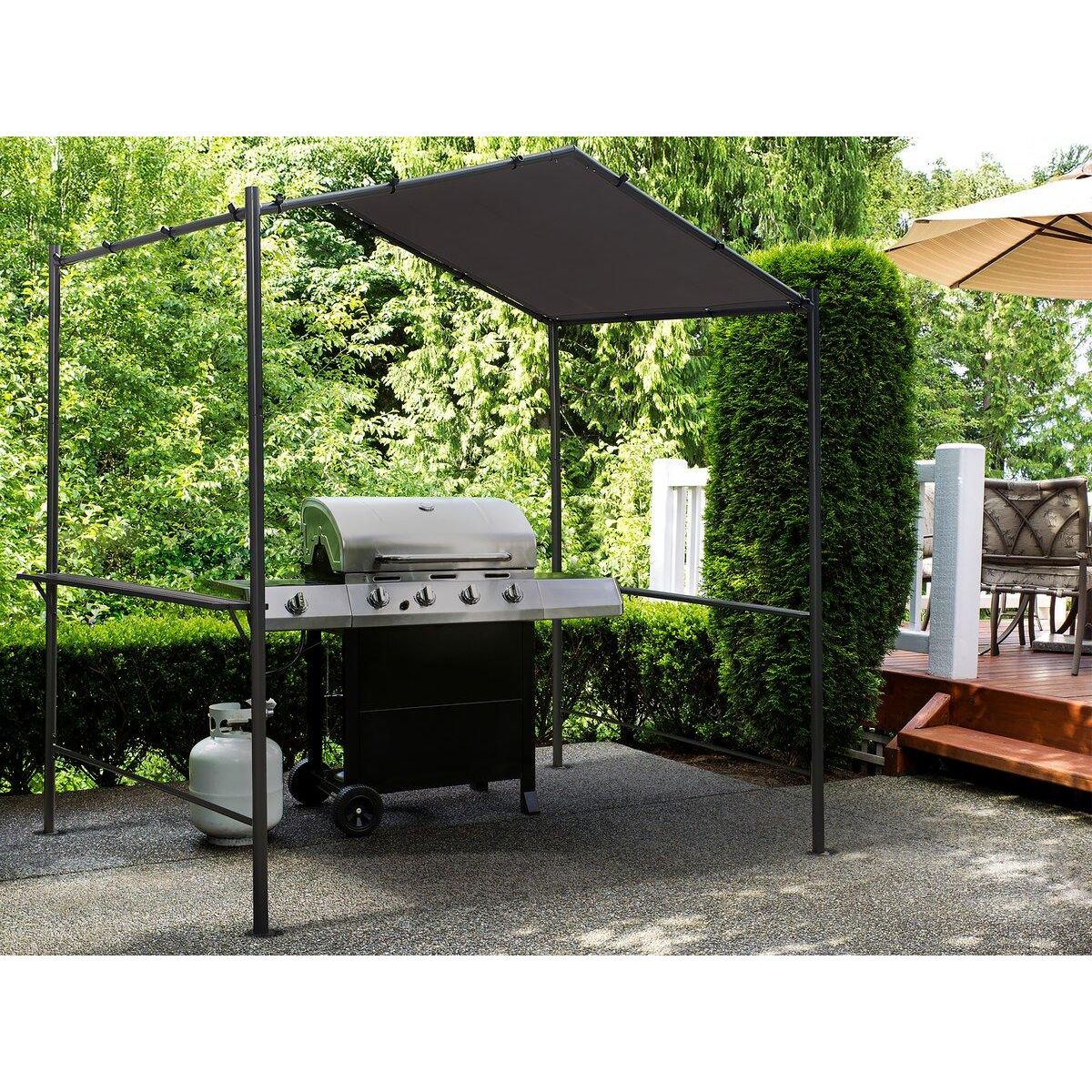 Habitat et Jardin Pergola tonnelle pour barbecue - 277 x 149 cm - Anthracite