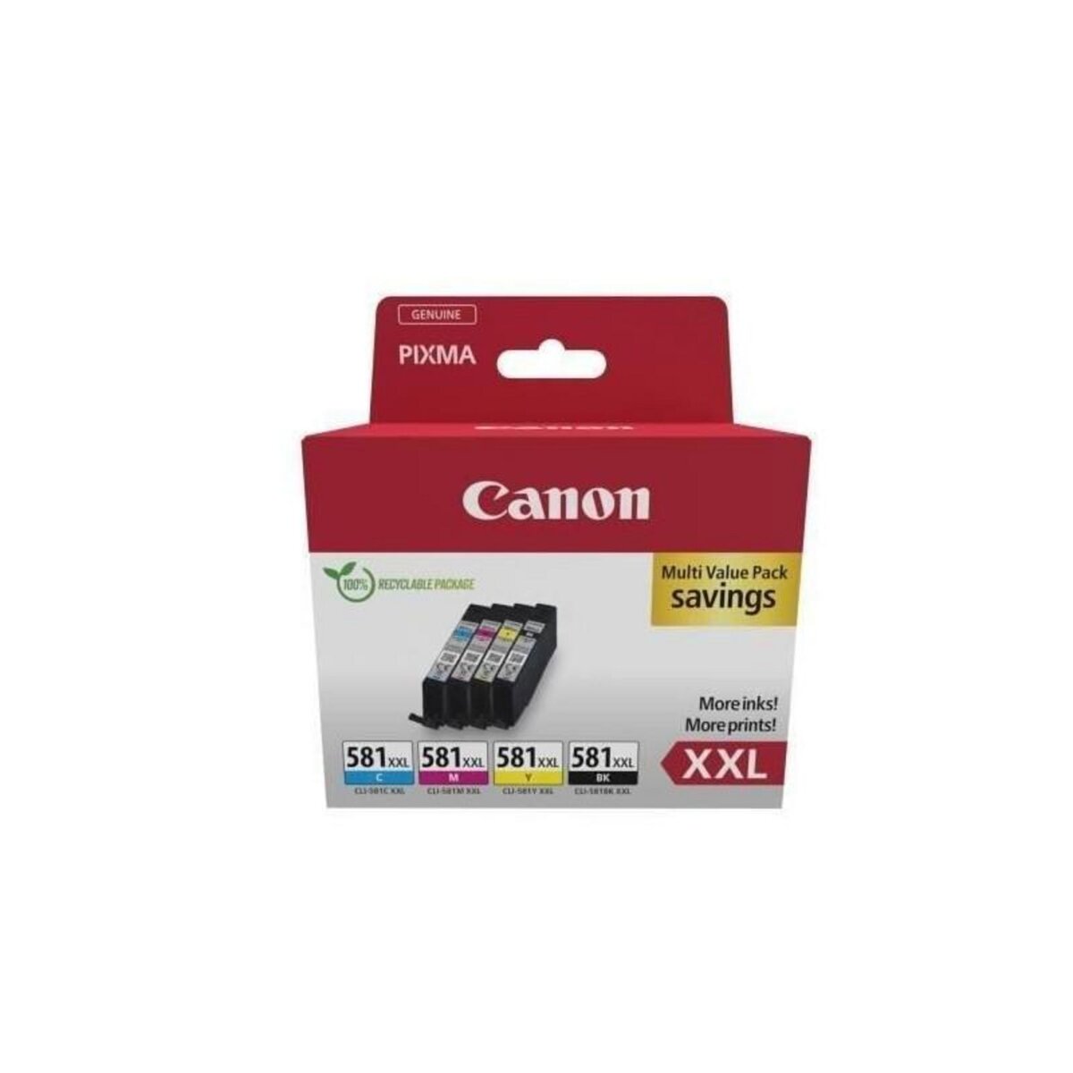 Canon Cartouches d'encre CANON CLI-581XXL Noir/Cyan/Magenta/Jaune - Multipack 4 couleurs