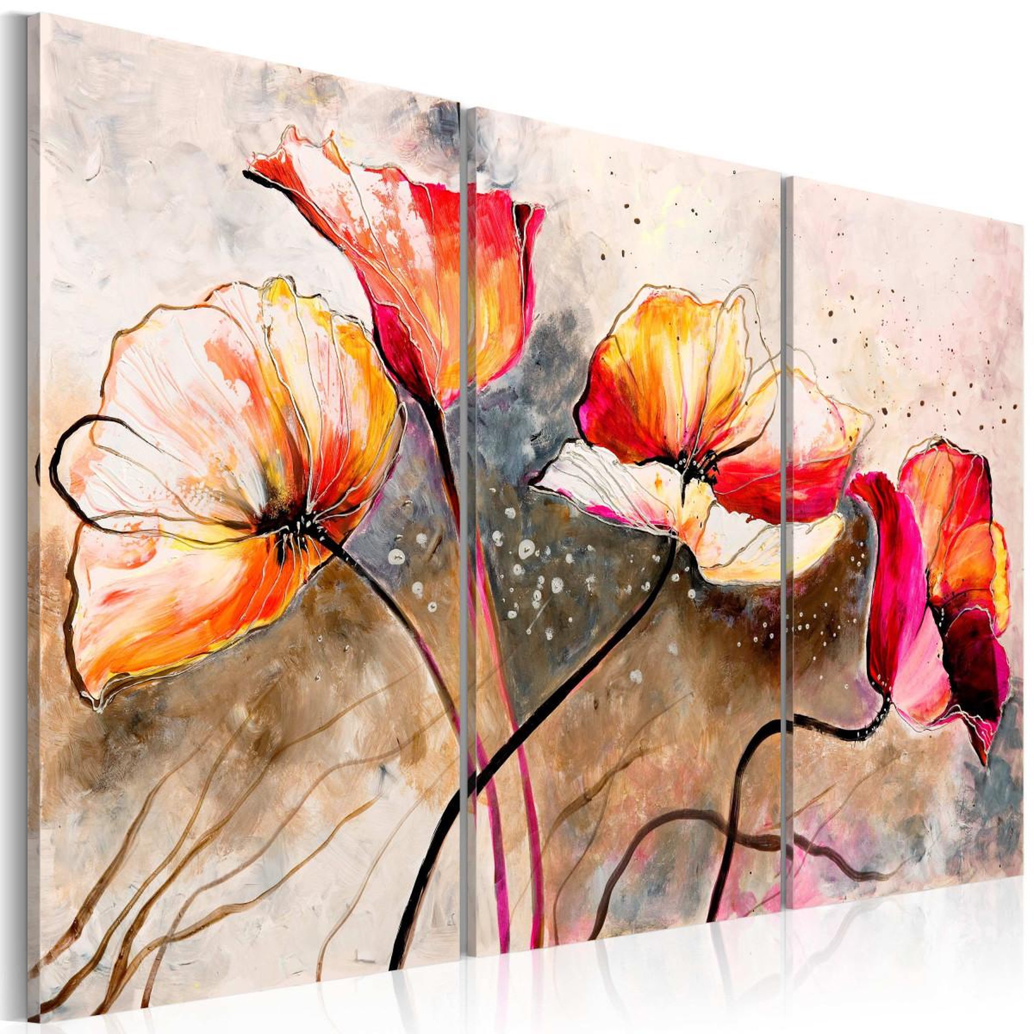 Paris Prix Tableau imprimé  dans des coquelicots. Coloris disponibles : Multicolore