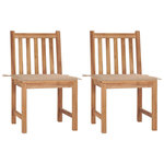 VIDAXL Chaises de jardin lot de 2 avec coussins Bois de teck massif
