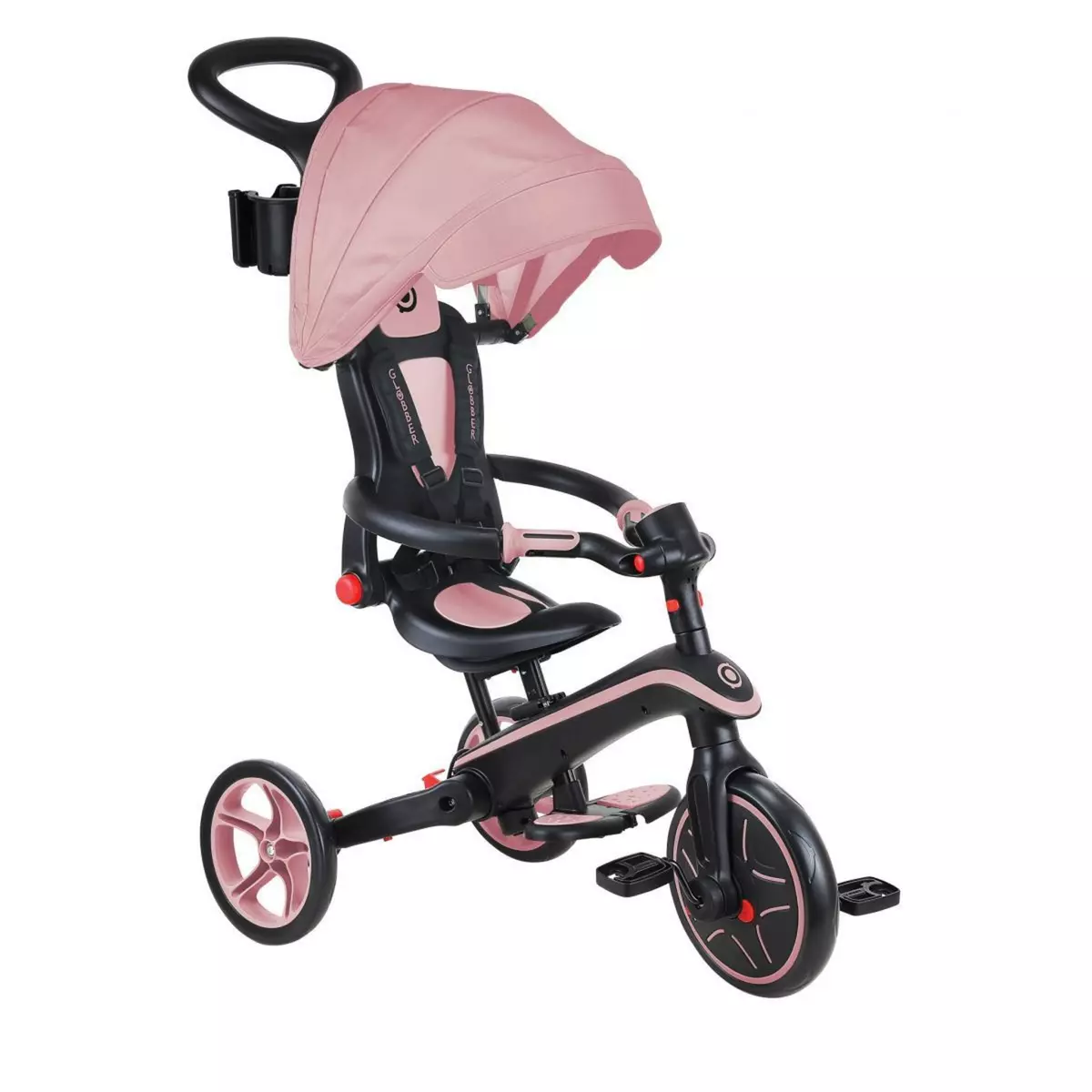 Globber Tricycle Trike Explorer Foldable 4 En 1 Rose pastel