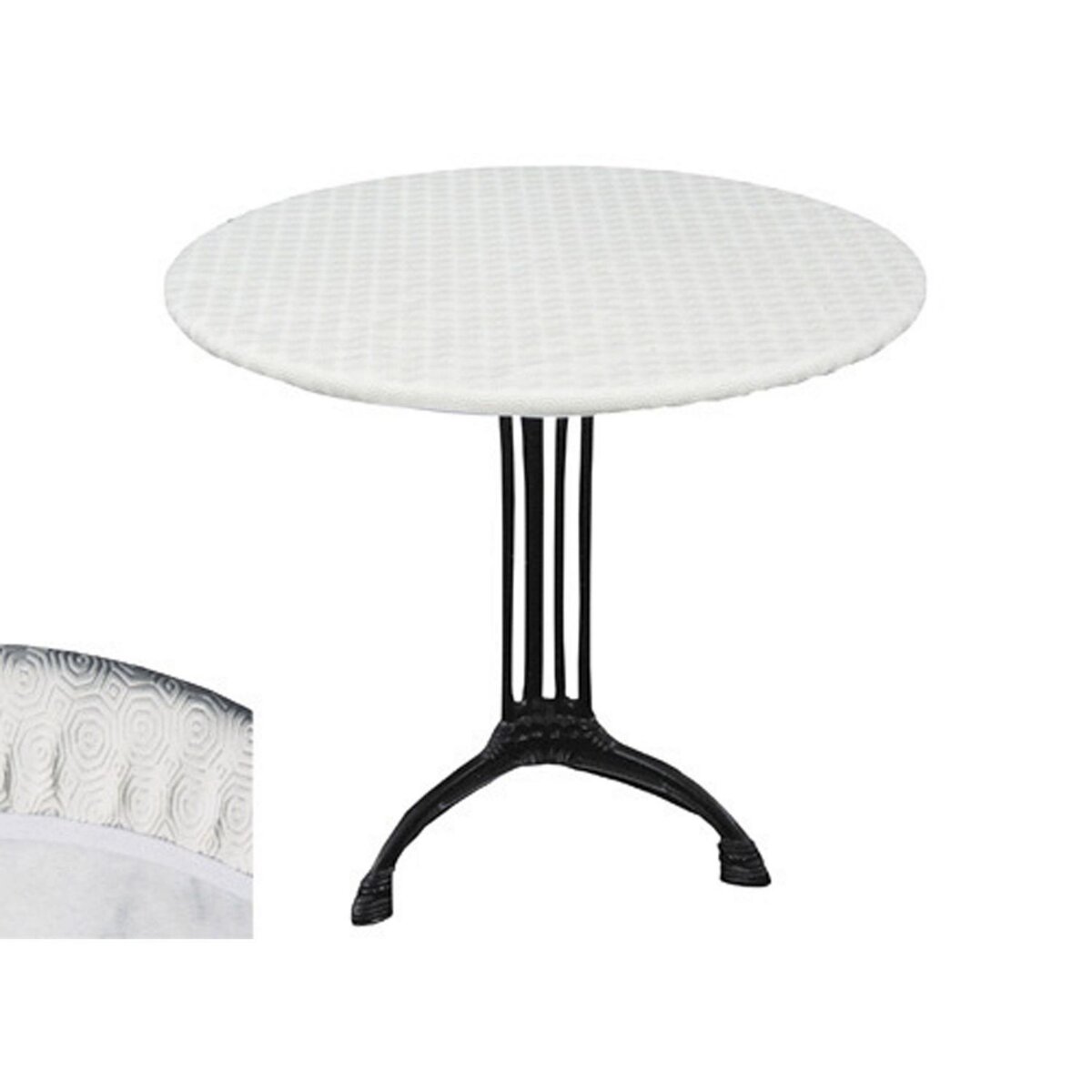CPM Sous-nappe protège table ronde Basic - Diam. 125 cm - Blanc