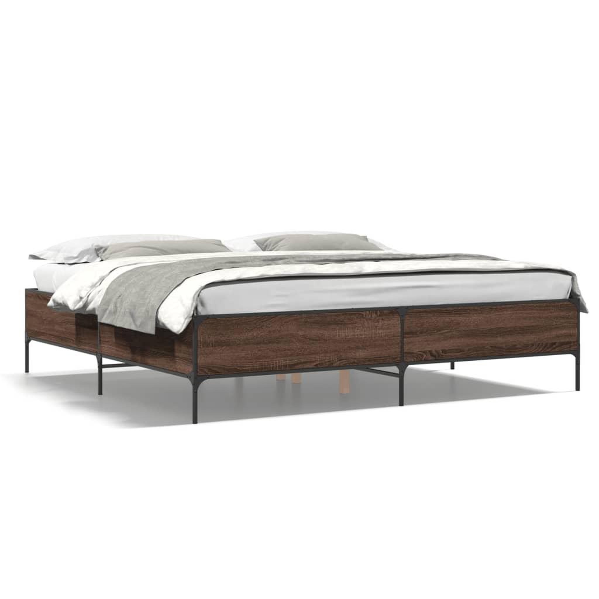 Voir la diapositive 2 : VIDAXL Cadre de lit sans matelas chene marron 180x200 cm
