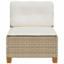 Voir la diapositive 4 : VIDAXL Canape de jardin sans accoudoirs coussins beige resine tressee