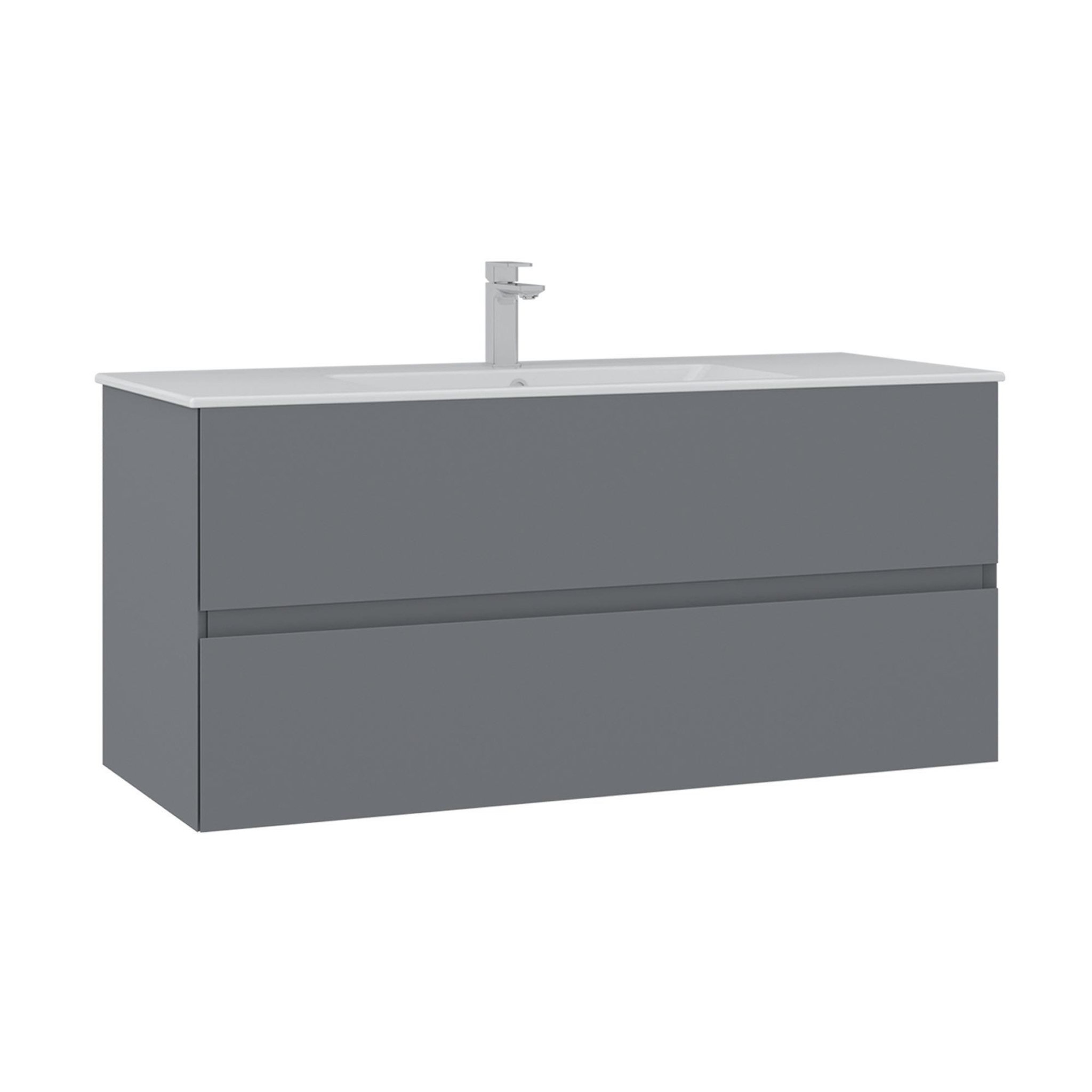 Habitat et Jardin Meuble Vasque  Nest 121 v2  - 121 x 51 x 55 cm - Matte Grey