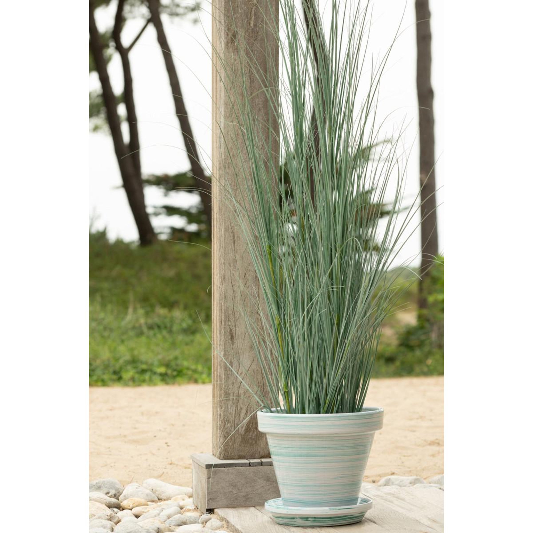 Voir la diapositive 4 : J-LINE Cache-pot avec soucoupe  julio  35cm vert menthe