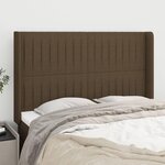 VIDAXL Tete de lit avec oreilles Marron fonce 147x16x118/128 cm Tissu