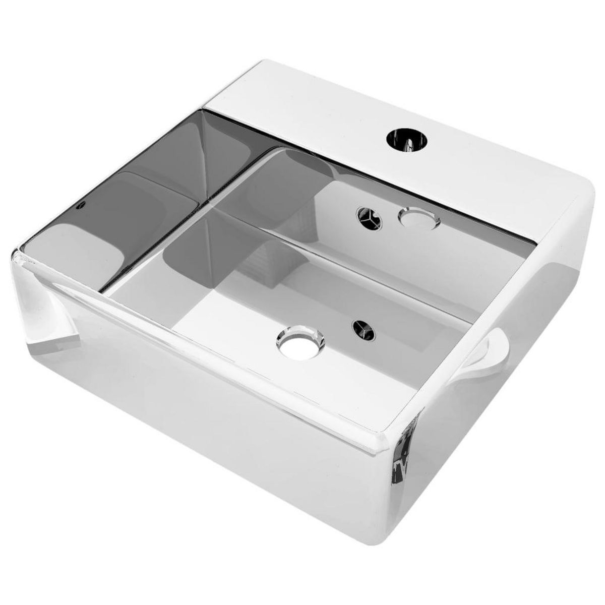 VIDAXL Lavabo avec trop-plein 41 x 41 x 15 cm Ceramique Argente