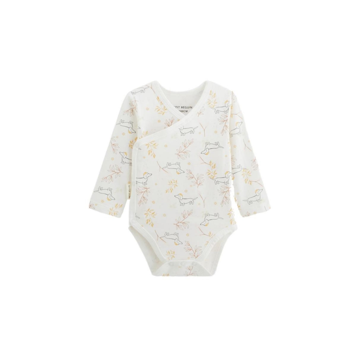 Petit Béguin Lot de 2 bodies bébé manches longues ouverture croisée Emilie