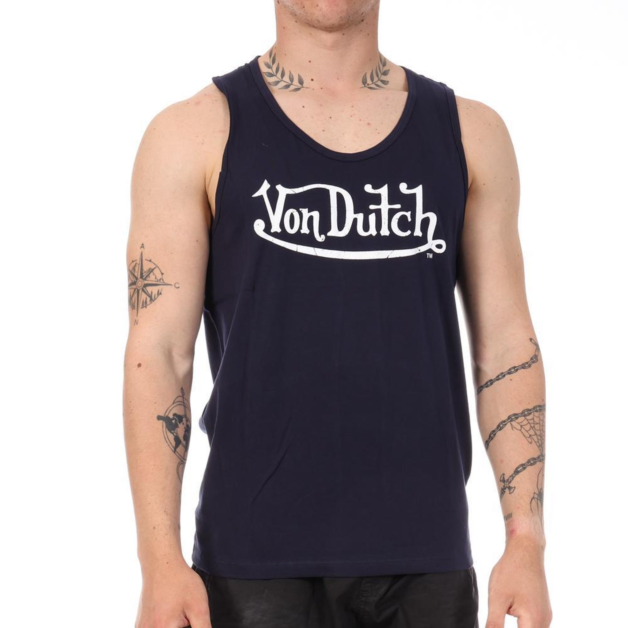 Voir la diapositive 1 : VON DUTCH Débardeur Marine Homme Von Dutch Poitrine