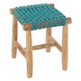 Voir la diapositive 1 : Paris Prix Tabouret en Teck  Erin  45cm Turquoise