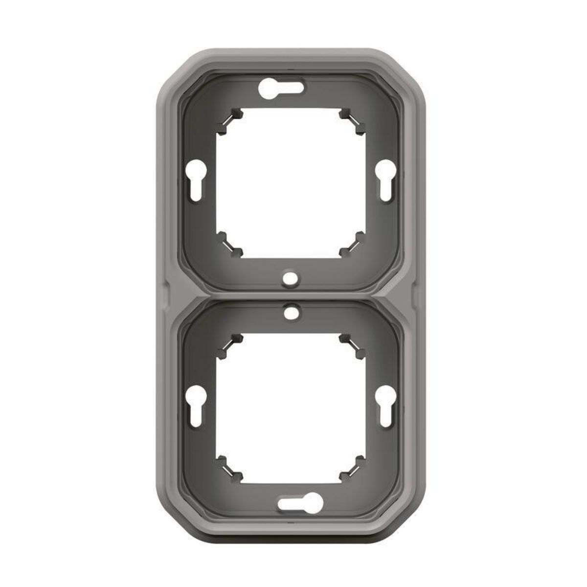 Legrand Support plaque étanche pour montage encastré PLEXO 2 postes horizontaux ou verticaux gris (boîte de 5) LEGRAND 069683L