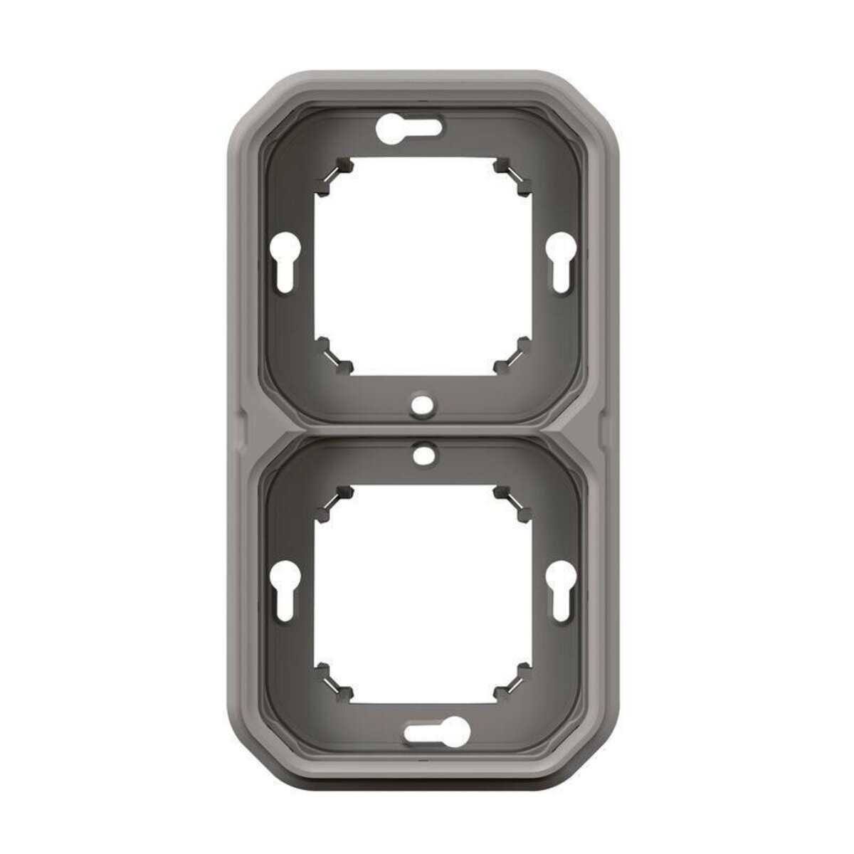Legrand Support plaque étanche pour montage encastré PLEXO 2 postes horizontaux ou verticaux gris (boîte de 5) LEGRAND 069683L