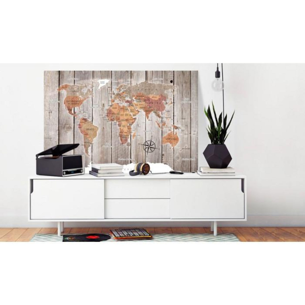 Paris Prix Tableau Imprimé  World Map : Wooden Stories