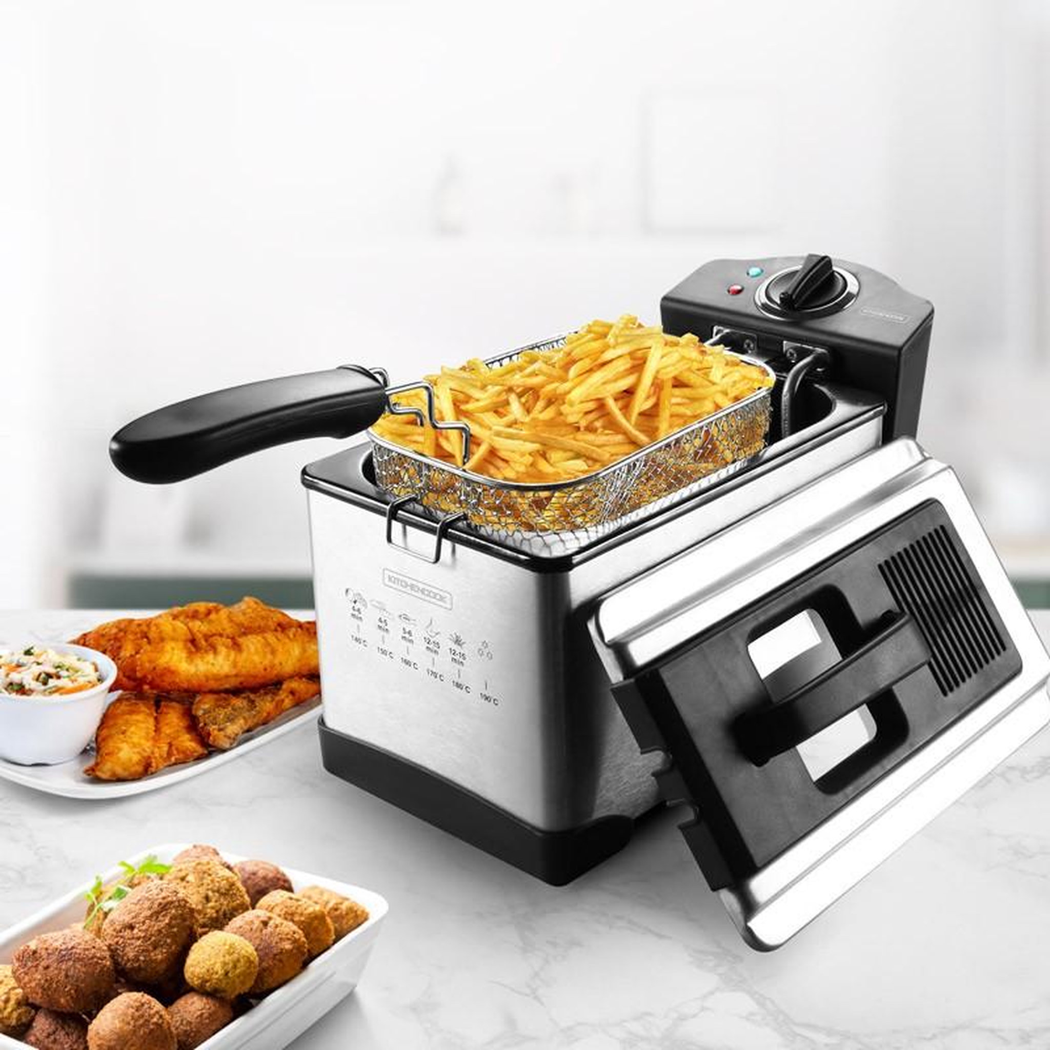 Voir la diapositive 3 : KITCHENCOOK Kitchencook - Fry Plus - Inox - Friteuse Semi-pro - 3 L - 2000 W