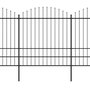 Voir la diapositive 2 : VIDAXL Cloture de jardin a dessus en lance Acier (1,75-2)x5,1 m Noir
