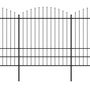 Voir la diapositive 2 : VIDAXL Cloture de jardin a dessus en lance Acier (1,75-2)x5,1 m Noir
