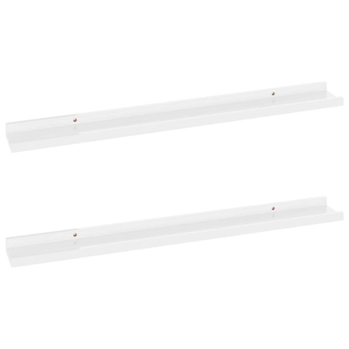 VIDAXL Etageres murales 2 pcs Blanc brillant 80x9x3 cm