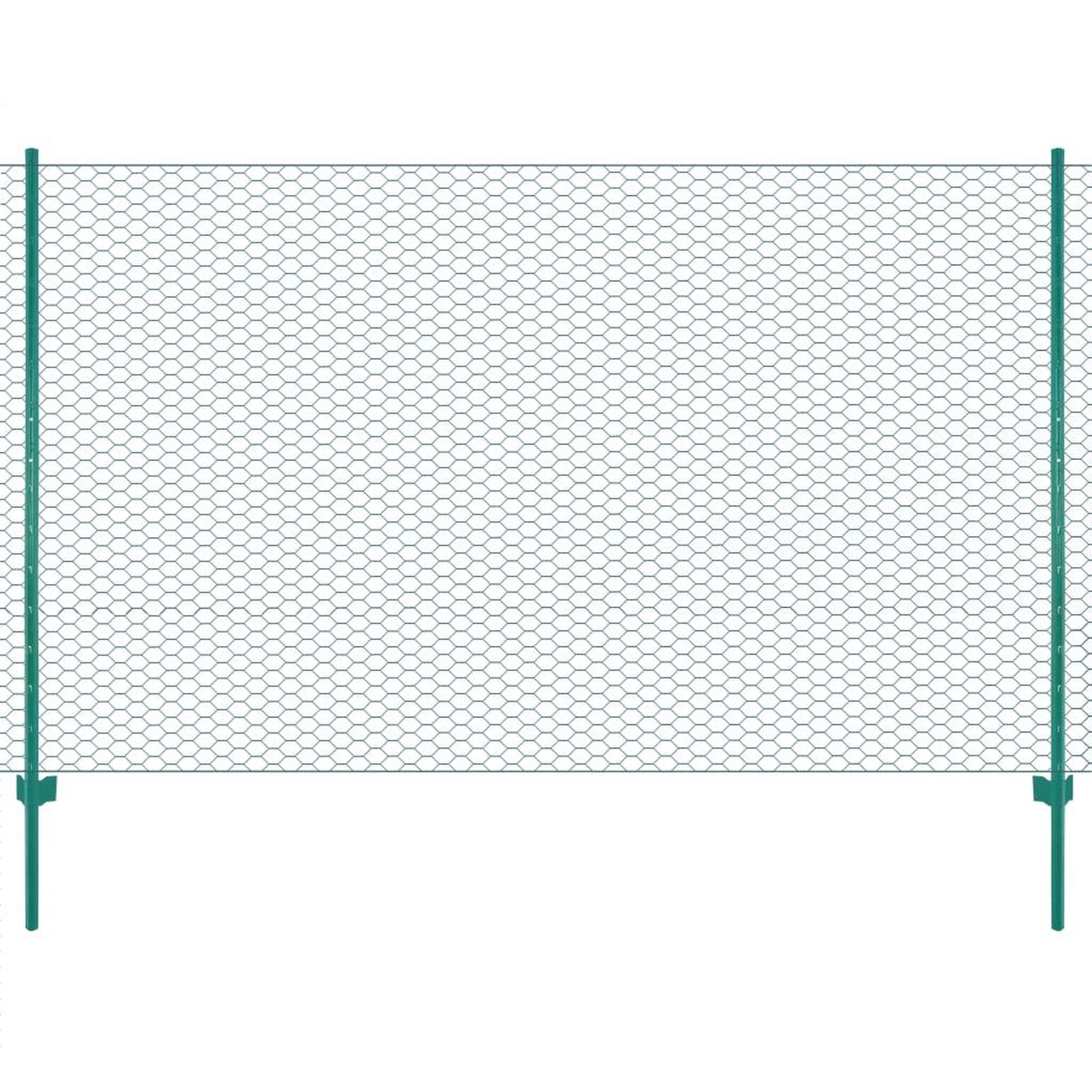Voir la diapositive 1 : VIDAXL Cloture en grillage metallique avec poteaux Acier 25x1,5m Vert
