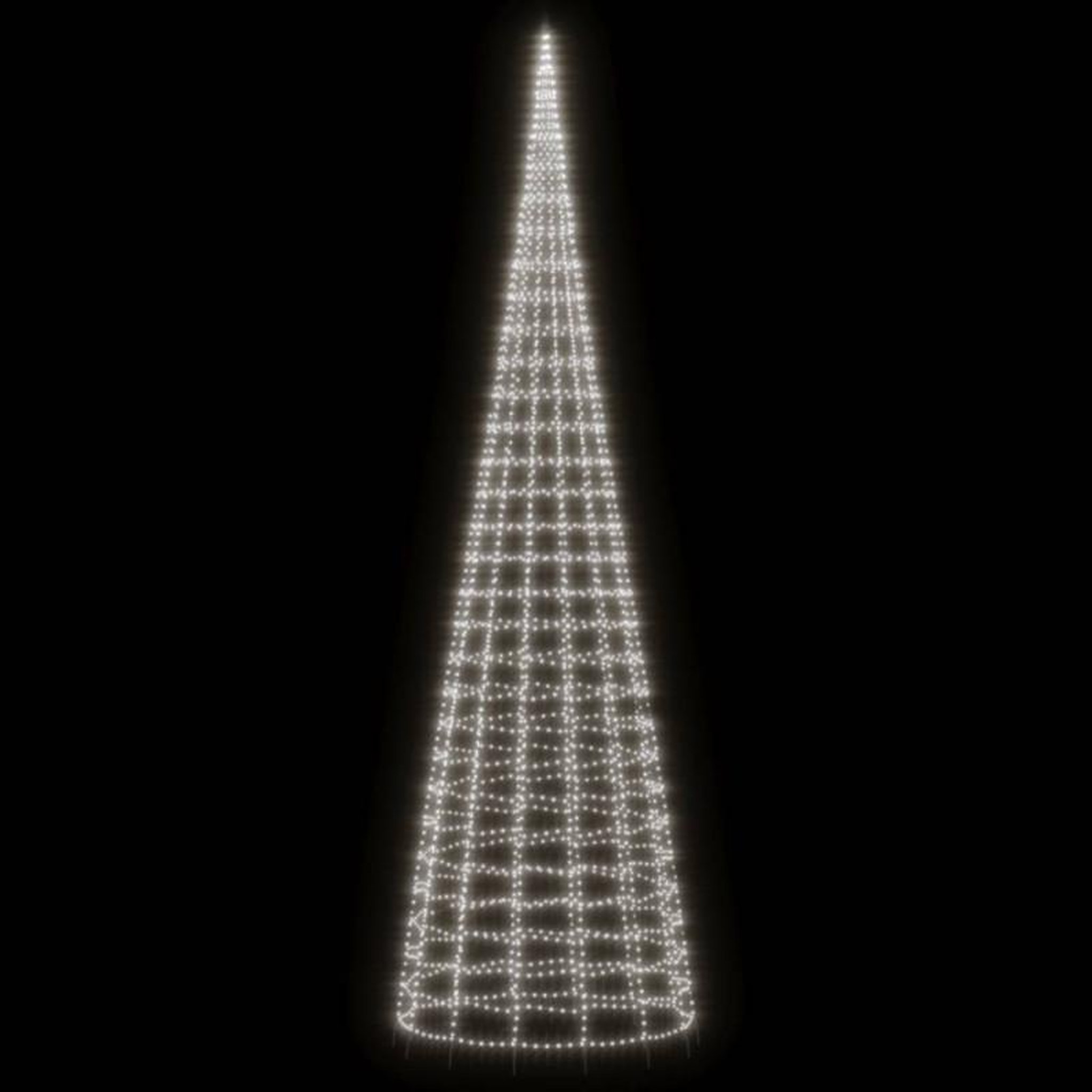 Voir la diapositive 3 : VIDAXL Arbre de Noël lumineux sur mât de drapeau 3000 LED blanc 800 cm