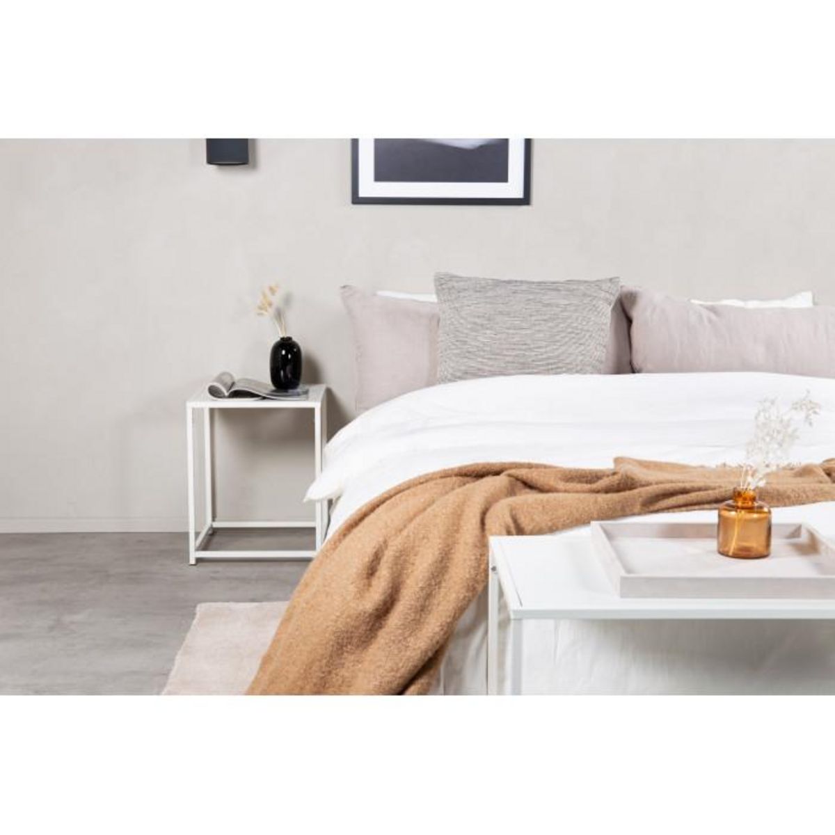 Paris Prix Table d'Appoint en Métal  Staal  45cm Blanc