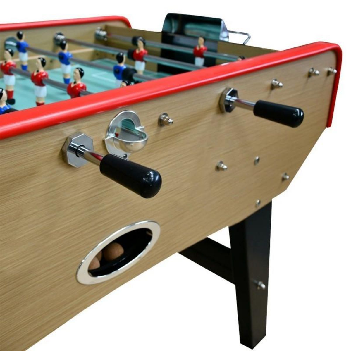 PLAY4FUN Baby-foot DELUXE type Bistrot - 151 x 77 x 91 cm - Table de Baby-foot avec barres téléscopiques et Balles Lièges Inclus