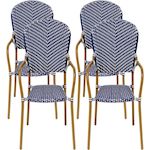Habitat et Jardin Lot de 4 chaises d'extérieur bistro  Maya  - Bleu