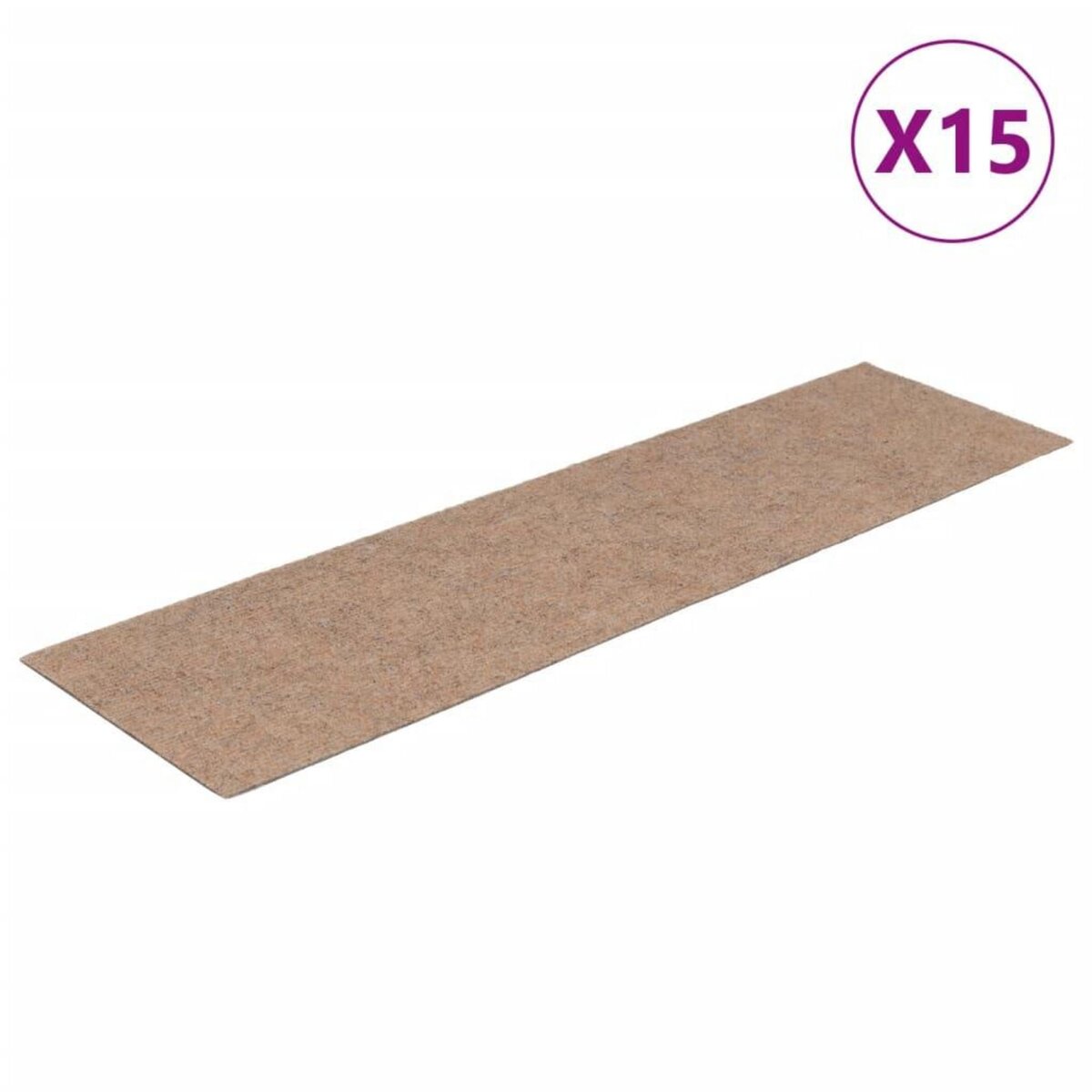 VIDAXL Tapis d'escalier autocollants Rectangulaire 15 pcs 76x20 cm