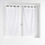 Paris Prix Paire de Voilages Maille  Fanny  60x160cm Blanc