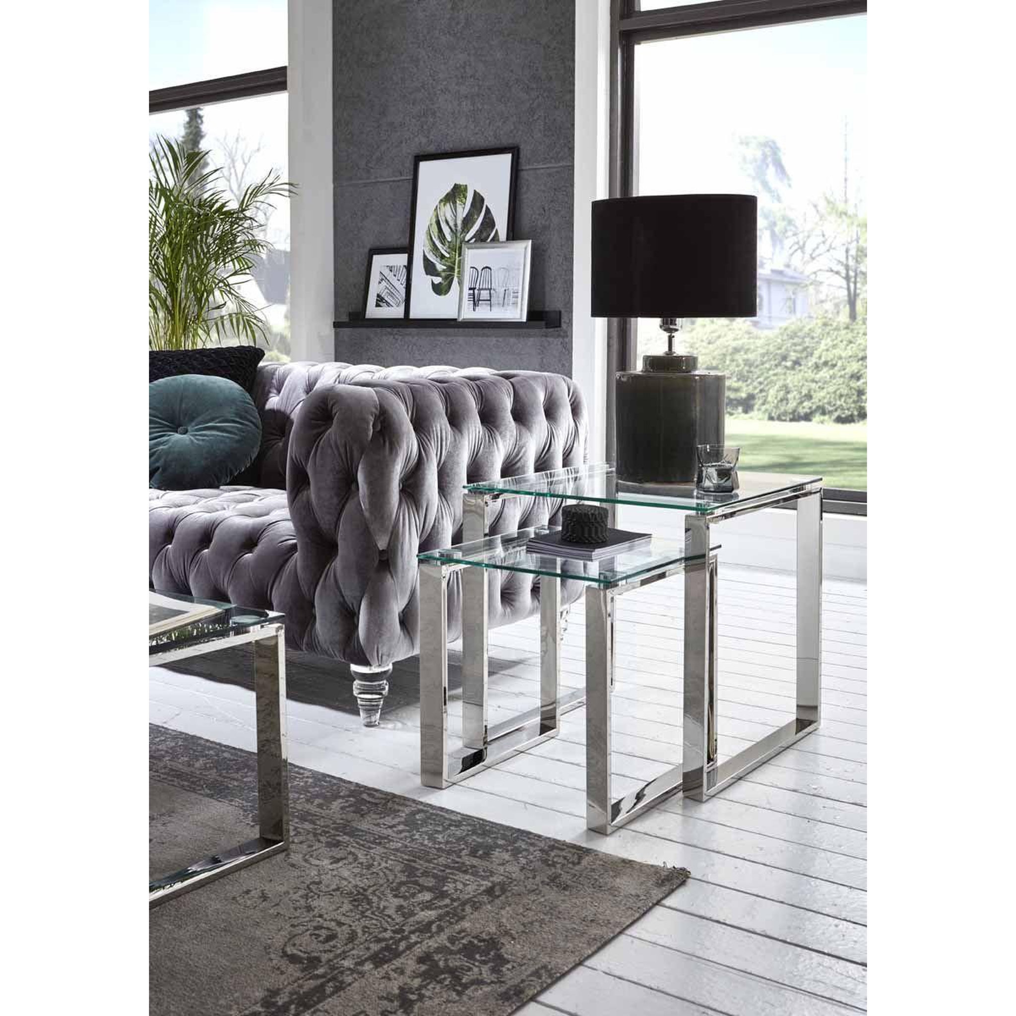Voir la diapositive 3 : Paris Prix Table d'appoint design  hytin  45cm argent