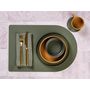 Voir la diapositive 5 : BJORN Set de table rectangovale réversible - 6 pièces - Cuir recyclé blanc crème et vert de gris