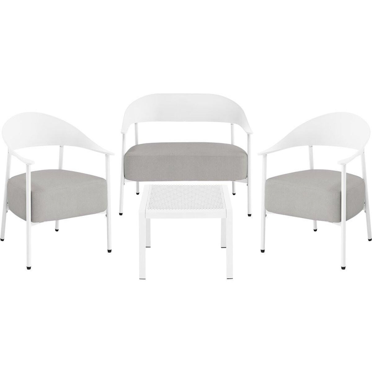 Habitat et Jardin Salon de jardin en métal et plastique  Céora  - 4 places - Blanc