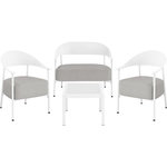 Habitat et Jardin Salon de jardin en métal et plastique  Céora  - 4 places - Blanc