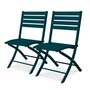 Voir la diapositive 2 : Paris Prix Lot de 2 Chaises de Jardin Pliantes  Marius  82cm Bleu Canard