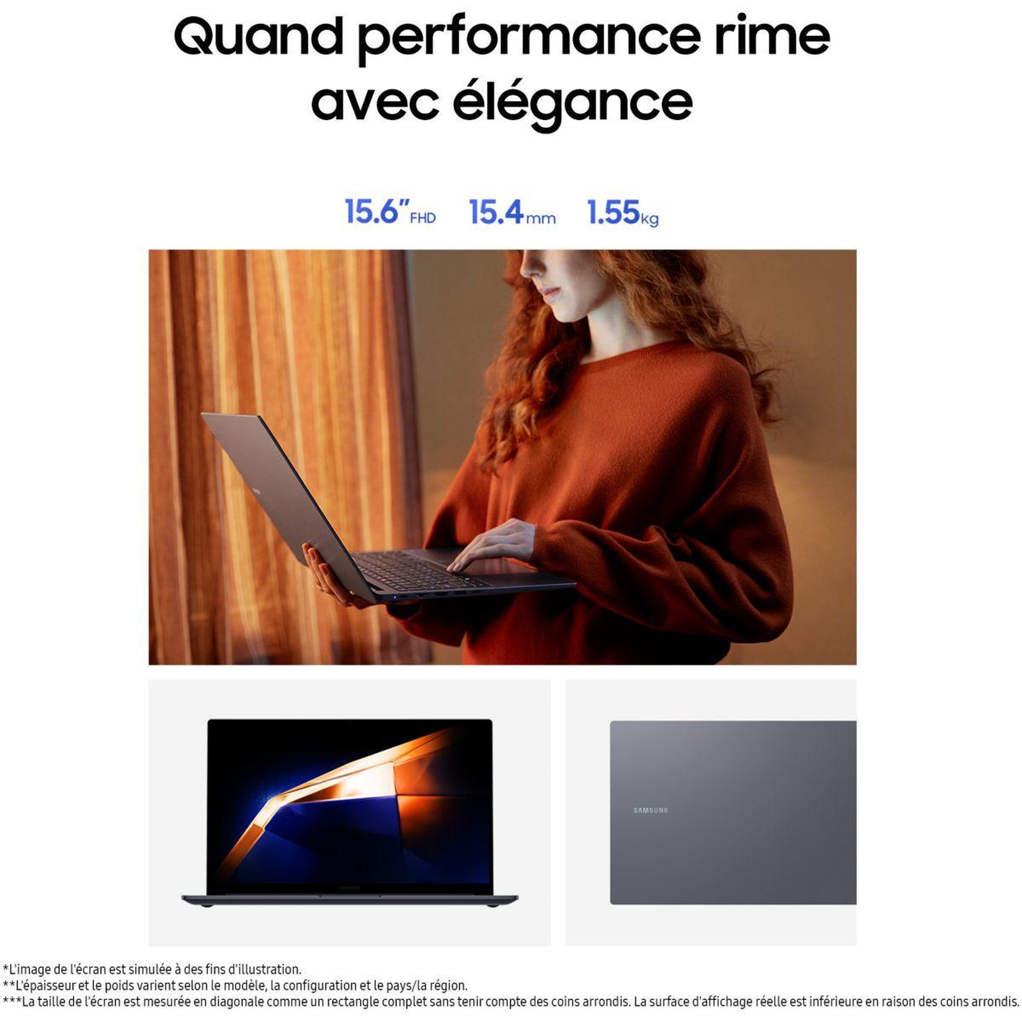 Voir la diapositive 4 : Samsung Ordinateur portable galaxy book4 15.6' i5 1 15,6  intel core i5 1335u 16 go ram ssd 256 go