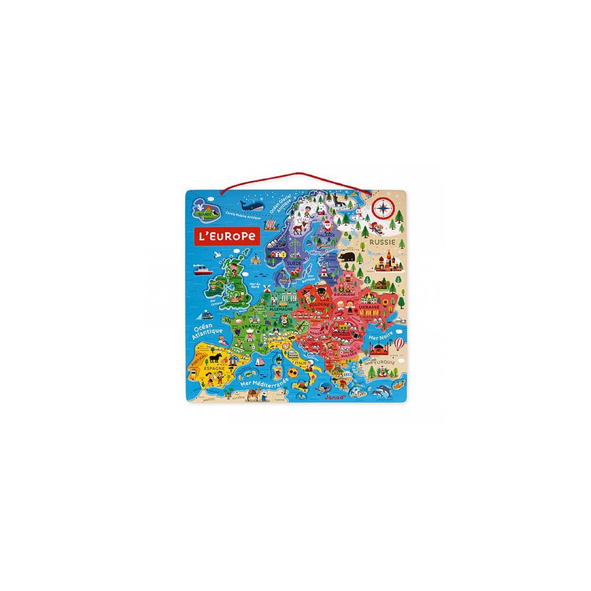 Voir la diapositive 2 : JANOD puzzle carte europe magnetique