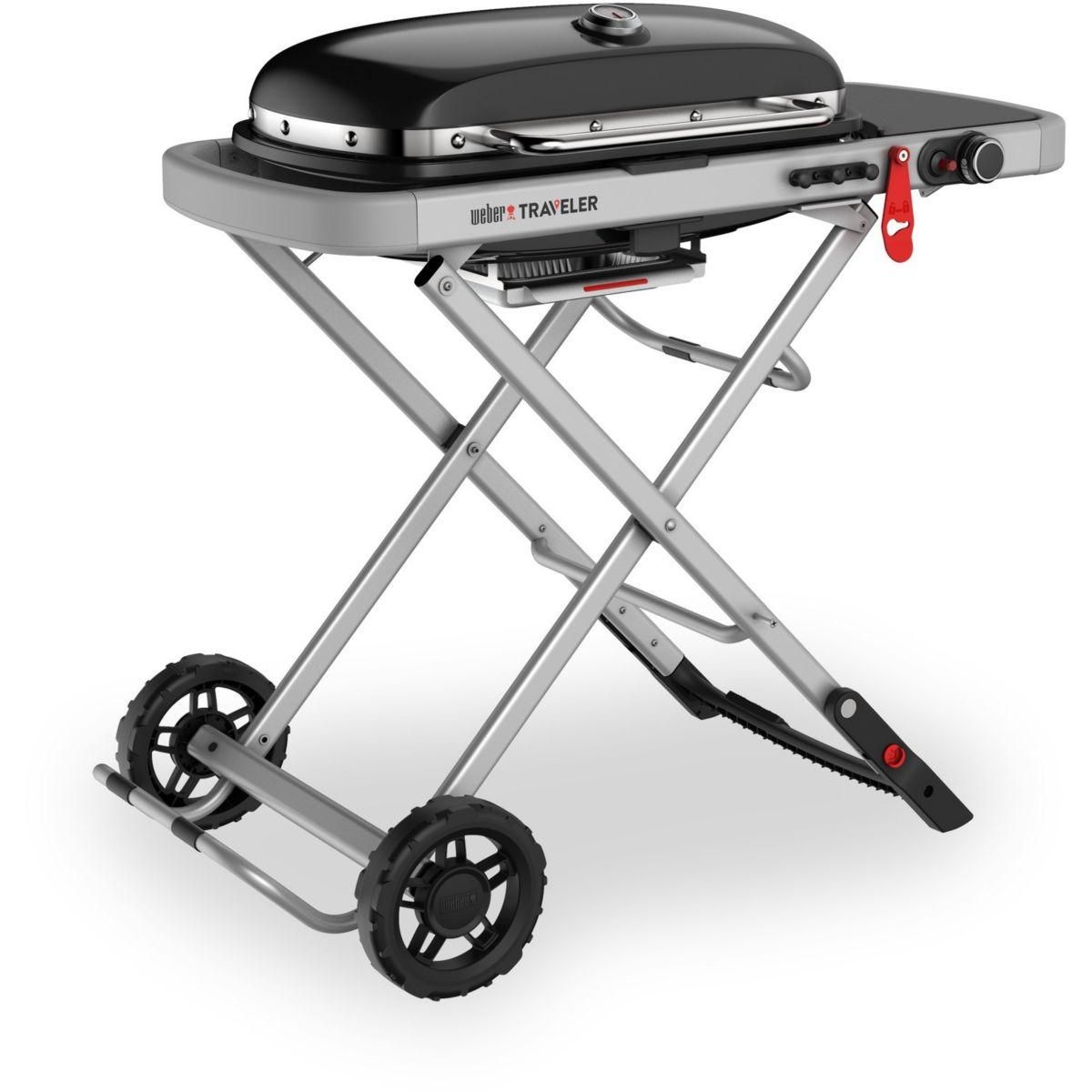 Weber Barbecue gaz Traveler Black sur chariot, 63.5x34.3 cmcm