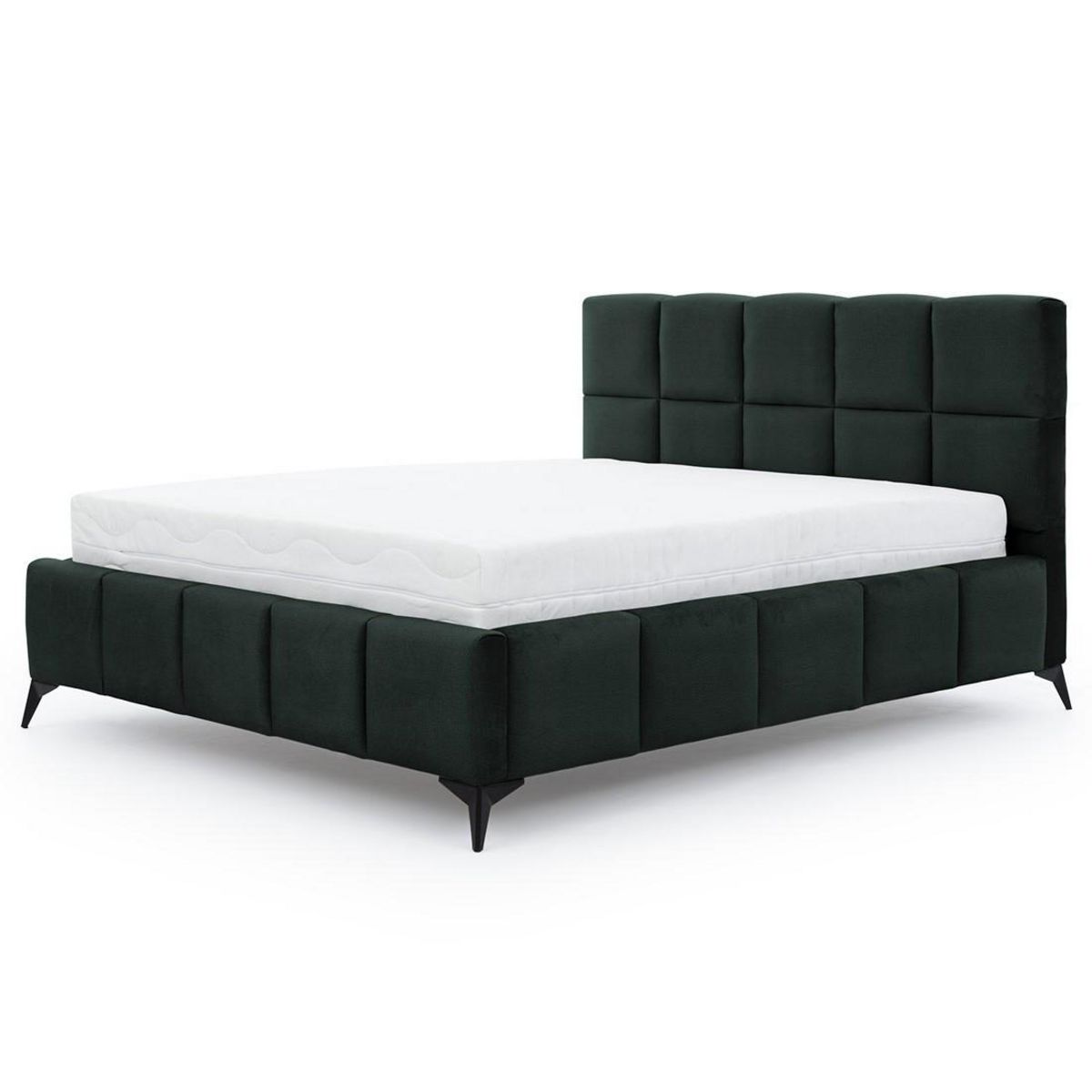 BEST MOBILIER Millie - lit coffre - 160x200 cm - sommier inclus - en velours