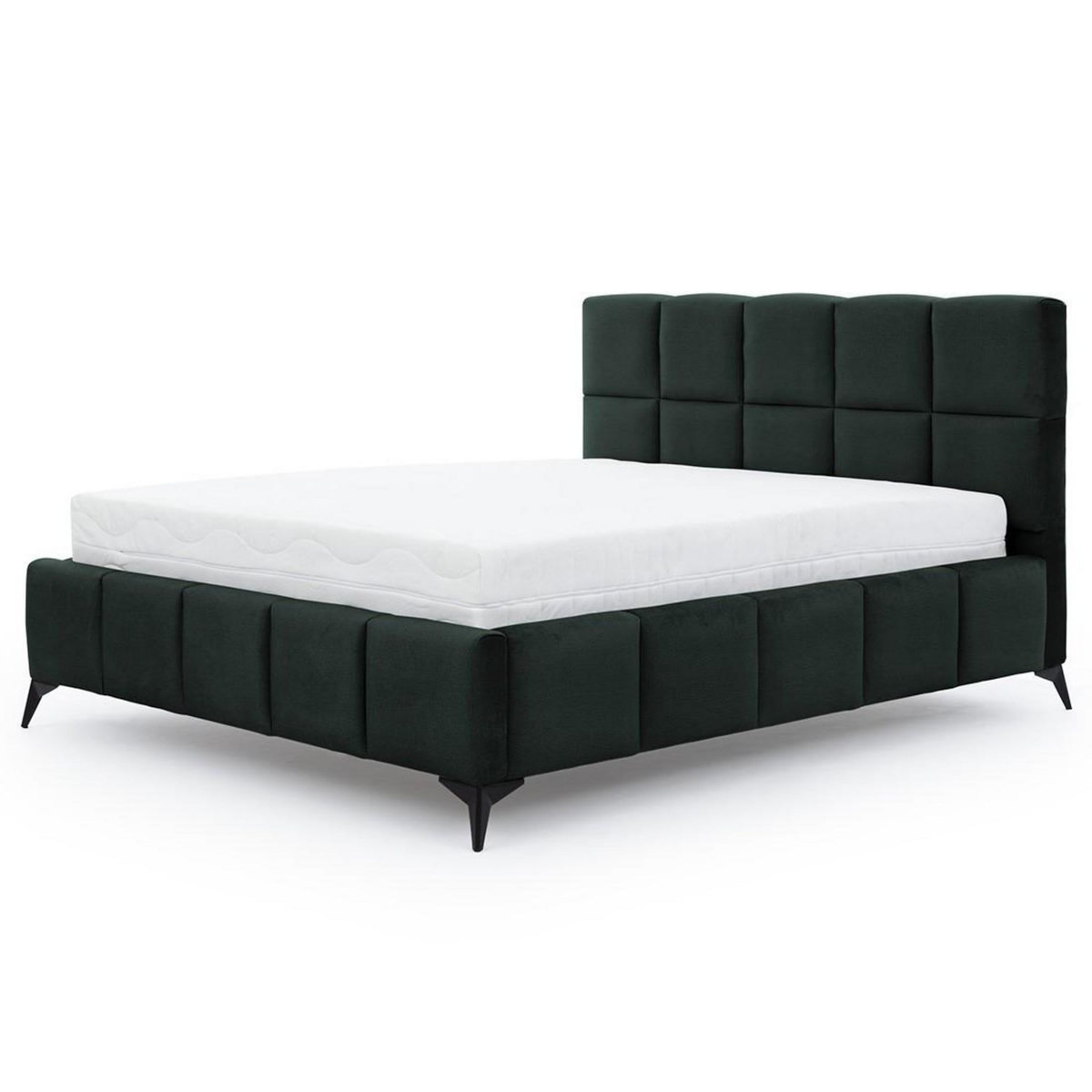 BEST MOBILIER Millie - lit coffre - 160x200 cm - sommier inclus - en velours