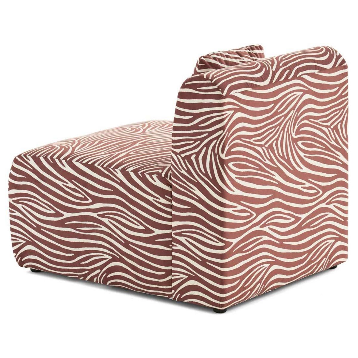 LISA DESIGN Ikare - module d'assise sans accoudoirs zèbre en velours