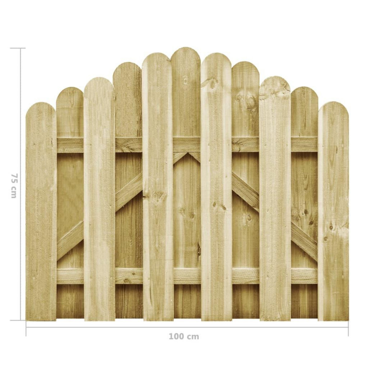 VIDAXL Portail de jardin bois de pin impregne 100x75 cm