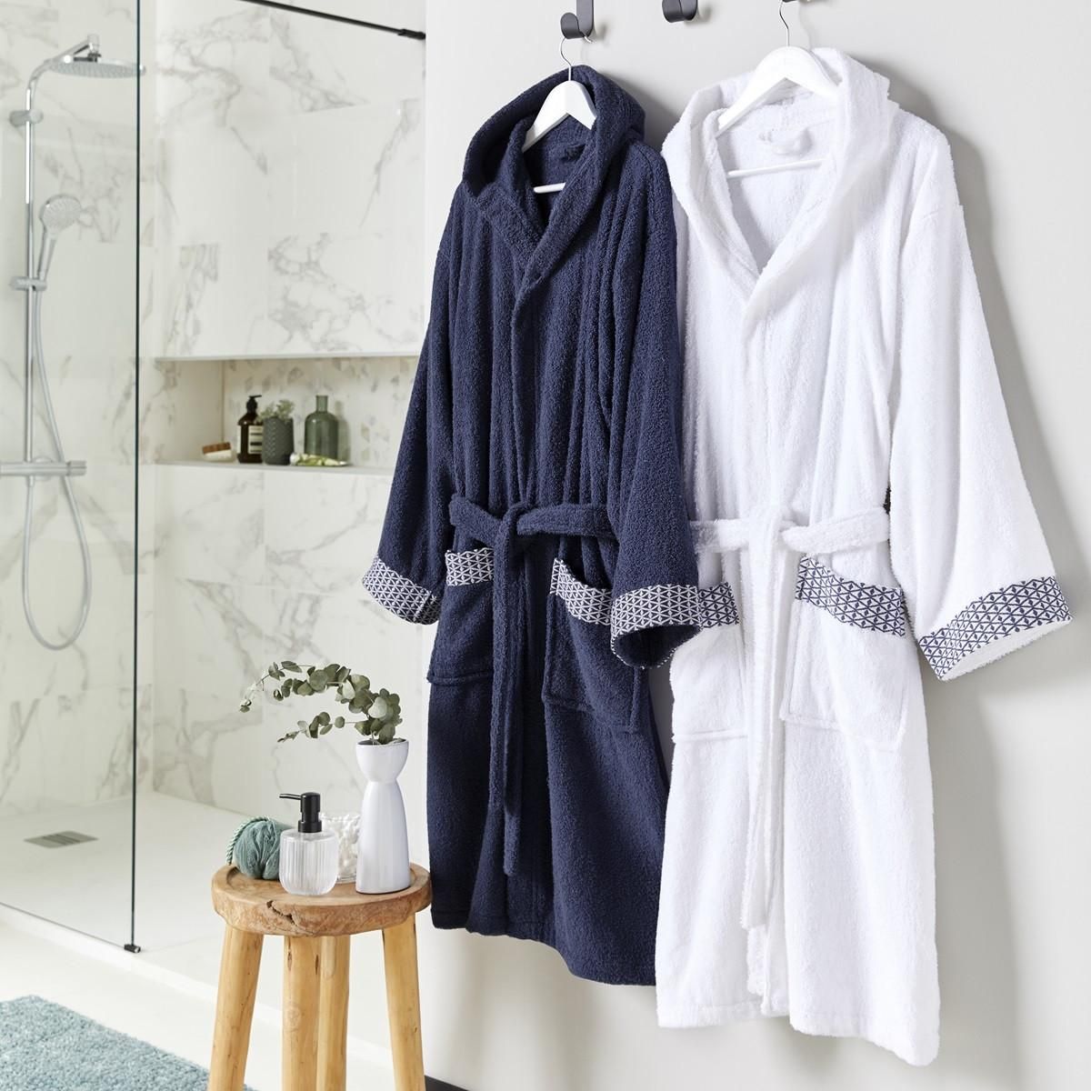 GUY LEVASSEUR Peignoir adulte en coton éponge et broderie taille  - NAPOLI