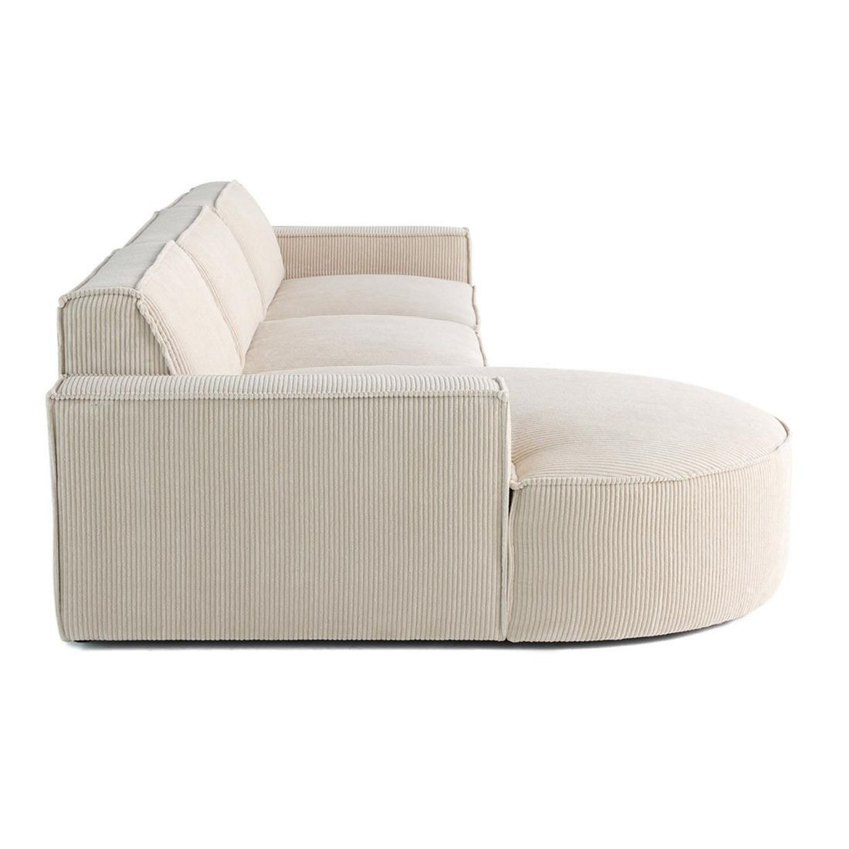 LISA DESIGN Spiaggia - canapé d'angle gauche - 5 places - en velours côtelé