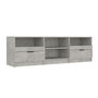 Voir la diapositive 2 : VIDAXL Meuble TV Gris beton 150x33,5x45 cm Bois d'ingenierie