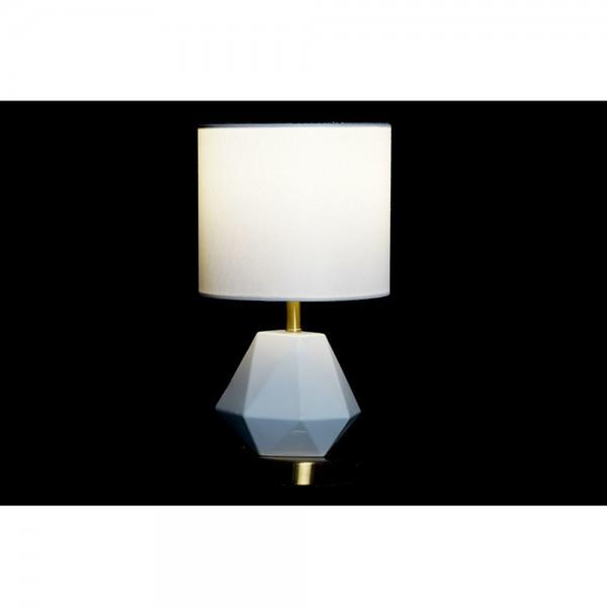 Voir la diapositive 3 : MARKET24 Lampe de bureau DKD Home Decor Blanc Polyester Métal Céramique 220 V Doré 50 W