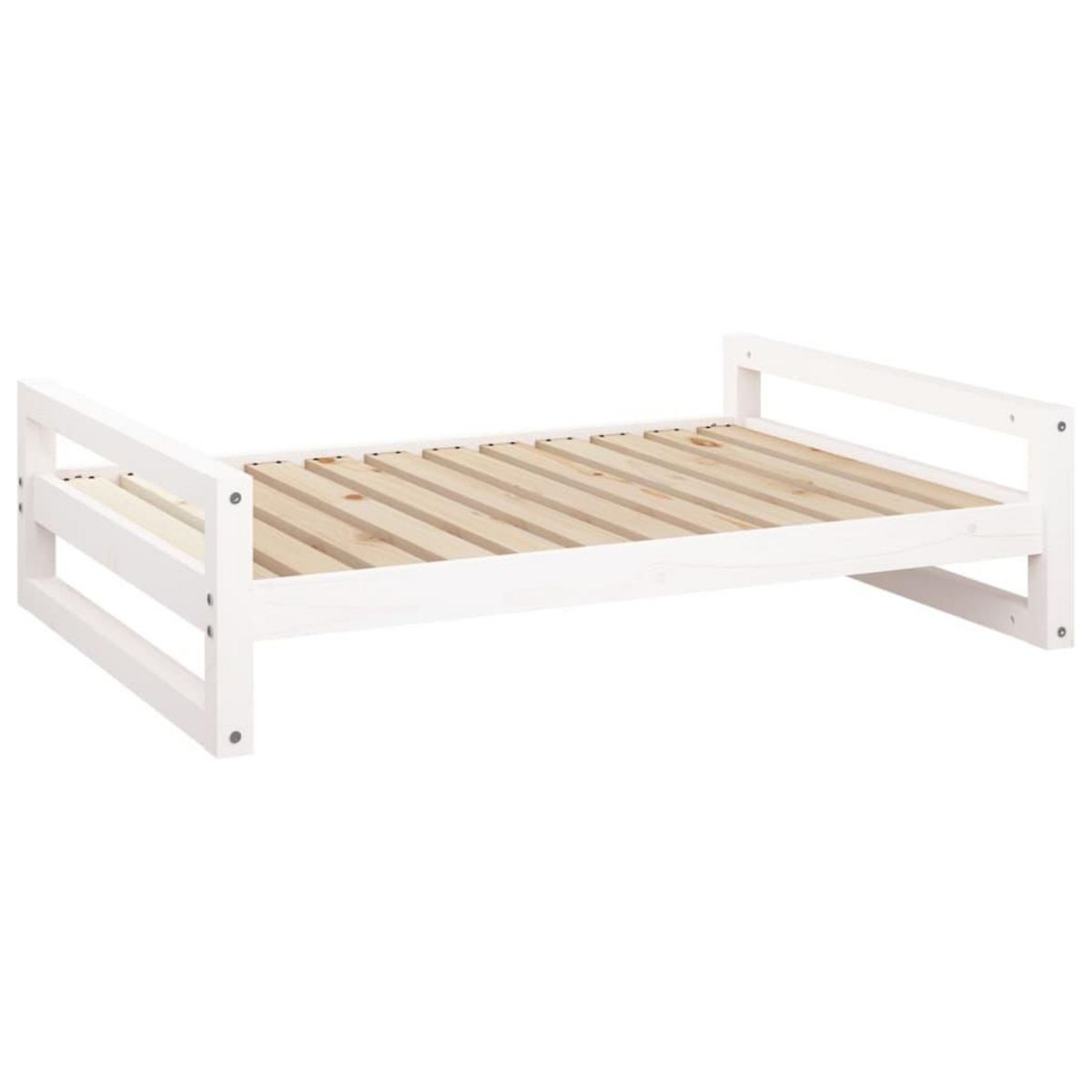 VIDAXL Lit pour chien Blanc 105,5x75,5x28 cm Bois de pin solide