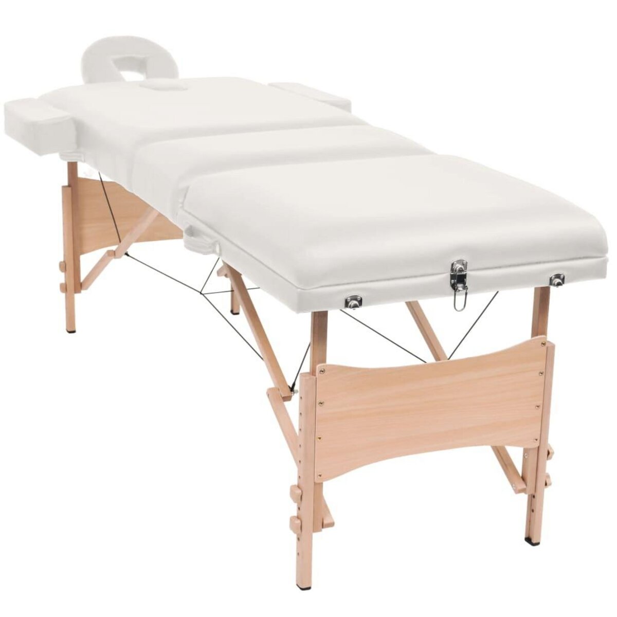 VIDAXL Table de massage pliable et tabouret 10 cm d'epaisseur Blanc